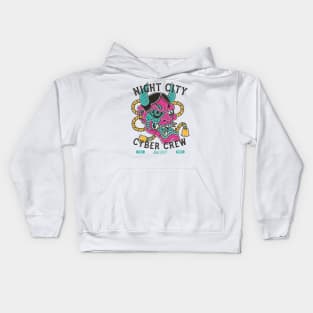 Night City Cyber Crew - Cyberpunk Traditional Tattoo Kids Hoodie